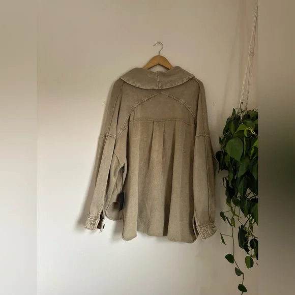 Forever 21 French Terry Jacket in Taupe - Picture 7 of 8